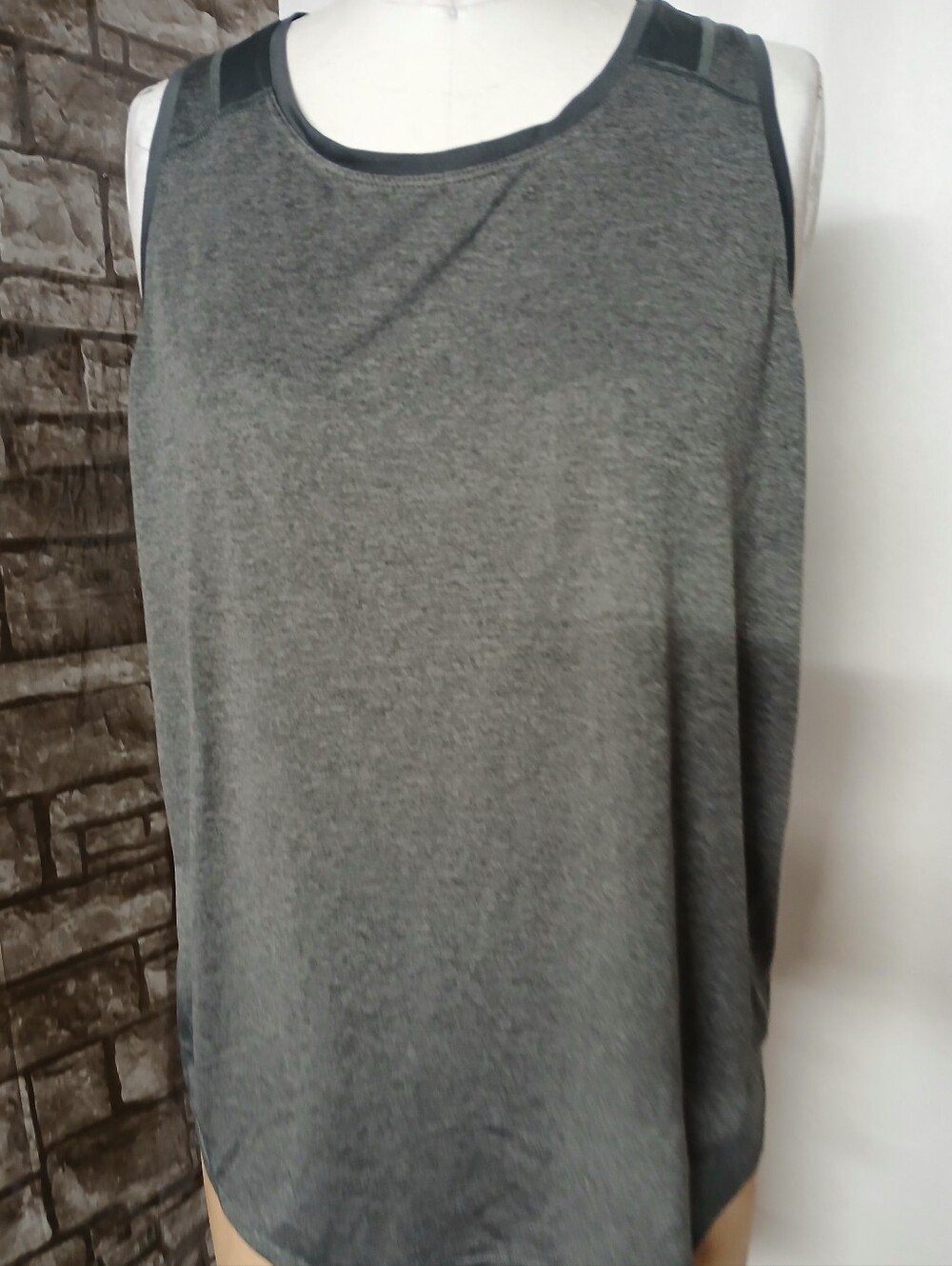 tek gear Gray Athletic Tank Top with Dark Trim